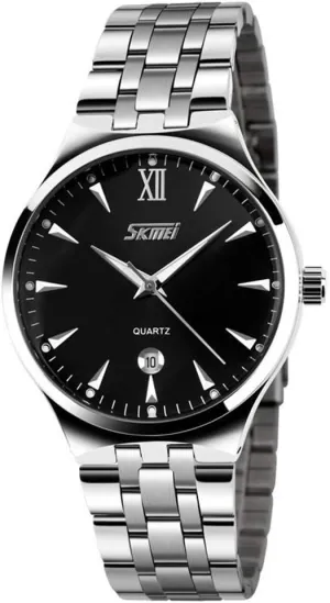 Stainless Steel Business Analog Date Display Waterproof Dress Watches MASTOPMen Quartz unspoiled woody Watches 