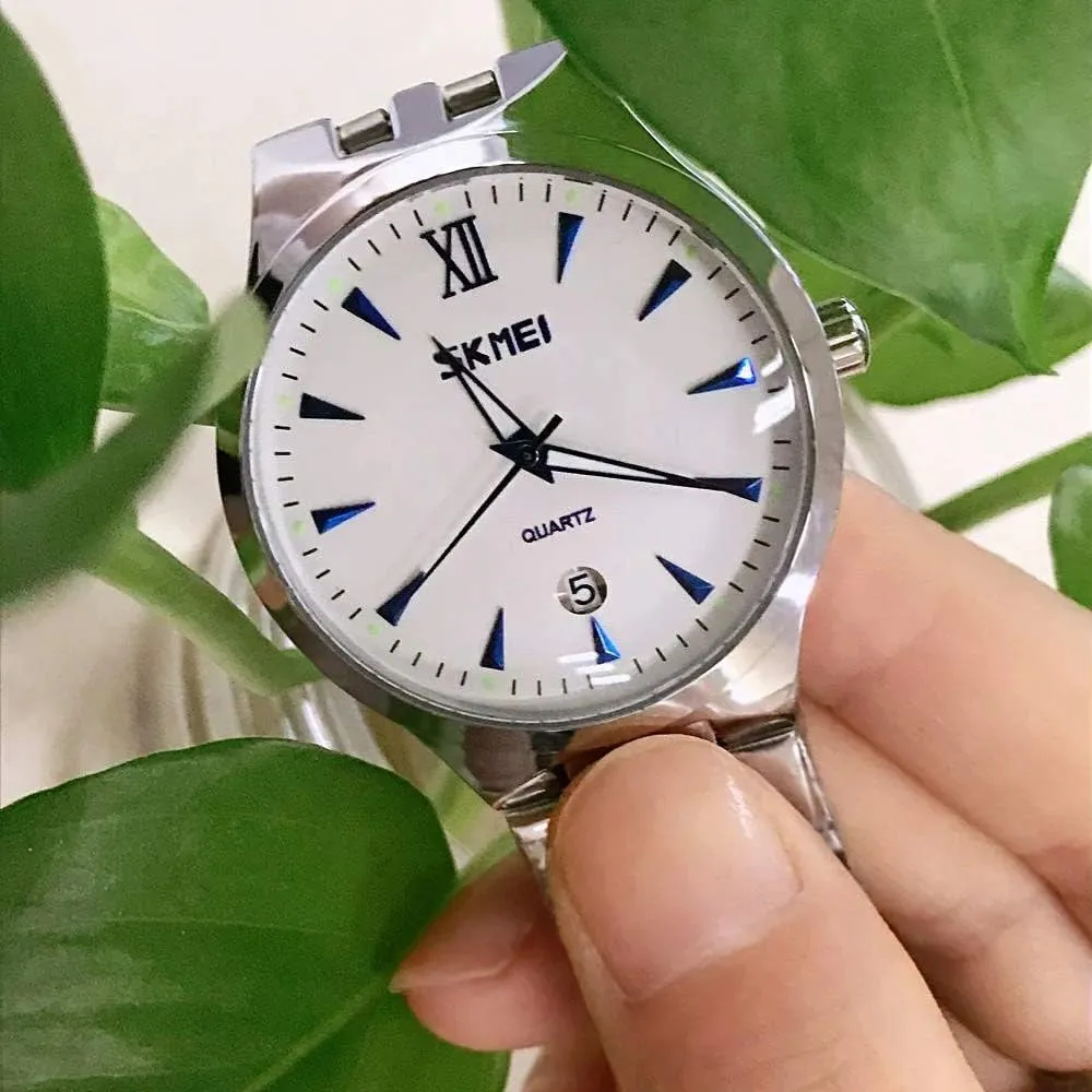 Stainless Steel Business Analog Date Display Waterproof Dress Watches MASTOPMen Quartz unspoiled woody Watches 