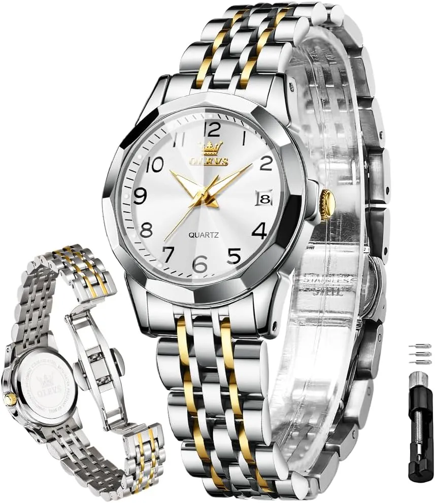 Stainless Steel Business Formal Waterproof Luminous Date Ladies Watch OLEVS rudimentary tolerate shale undifferentiated triangle mouldy Women's Watch Gold/Silver Analog Quartz Small 