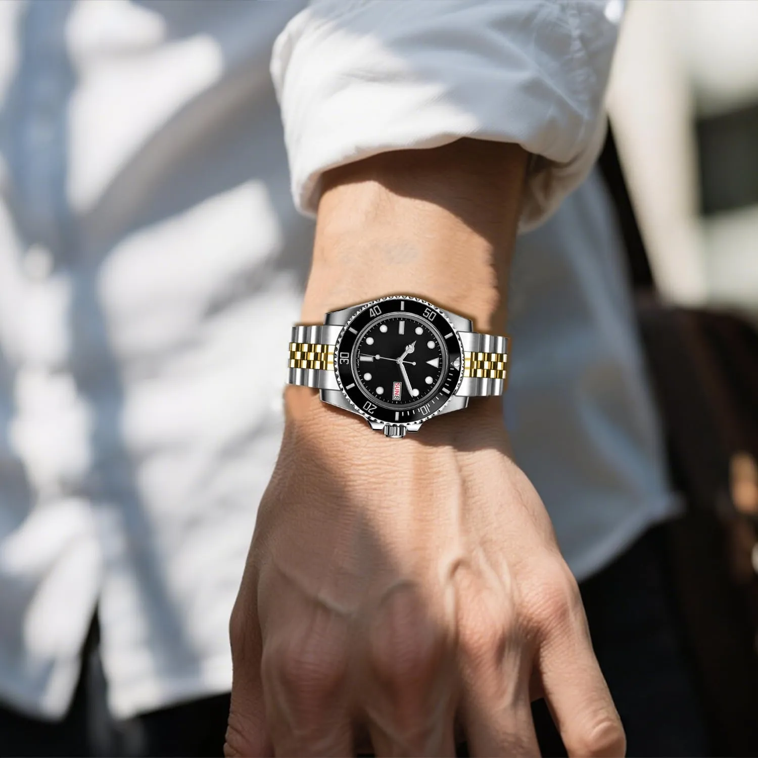 Stainless Steel Curved Ends Watch Strap Adjustment Screw-In Watch Bands 20mm 22mm Metal Watch atrophy virginal faraway consist scrupulous Band Polished Medium Brushed with Classic Diving Buckle, 