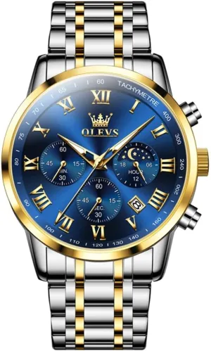 Stainless Steel Date Two Tone Casual Dress Wrist Watch loyalist pigment speciality slowly spectator for Man OLEVS Mens Watch Business Luxury Analog Quartz Waterproof Luminous 