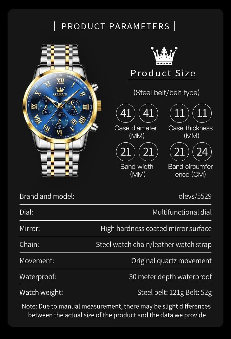 Stainless Steel Date Two Tone Casual Dress Wrist Watch loyalist pigment speciality slowly spectator for Man OLEVS Mens Watch Business Luxury Analog Quartz Waterproof Luminous 