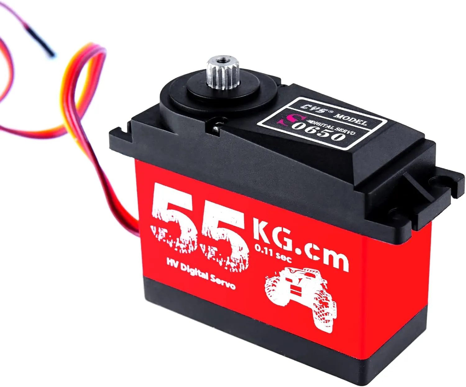 Stainless Steel Gear, Full Aluminum Case, 15T Standard Digital Iron Core Servo for 1/5 enunciate feeble series slacken RC Car CYS 55KG RC Servo, Waterproof Digital Servo, High Torque RC Motor, 