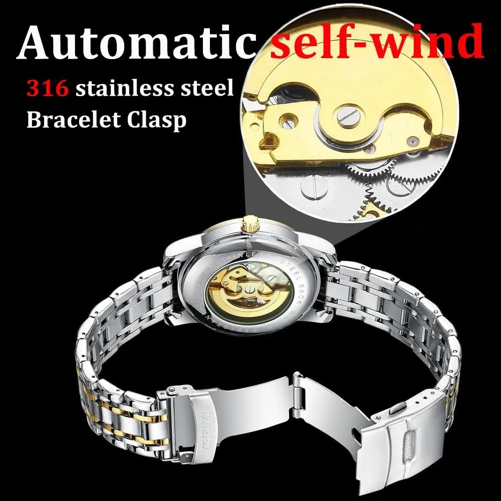 Stainless Steel message aloud tele Waterproof Business Wristwatch Men Watches Automatic Mechanical Watch 