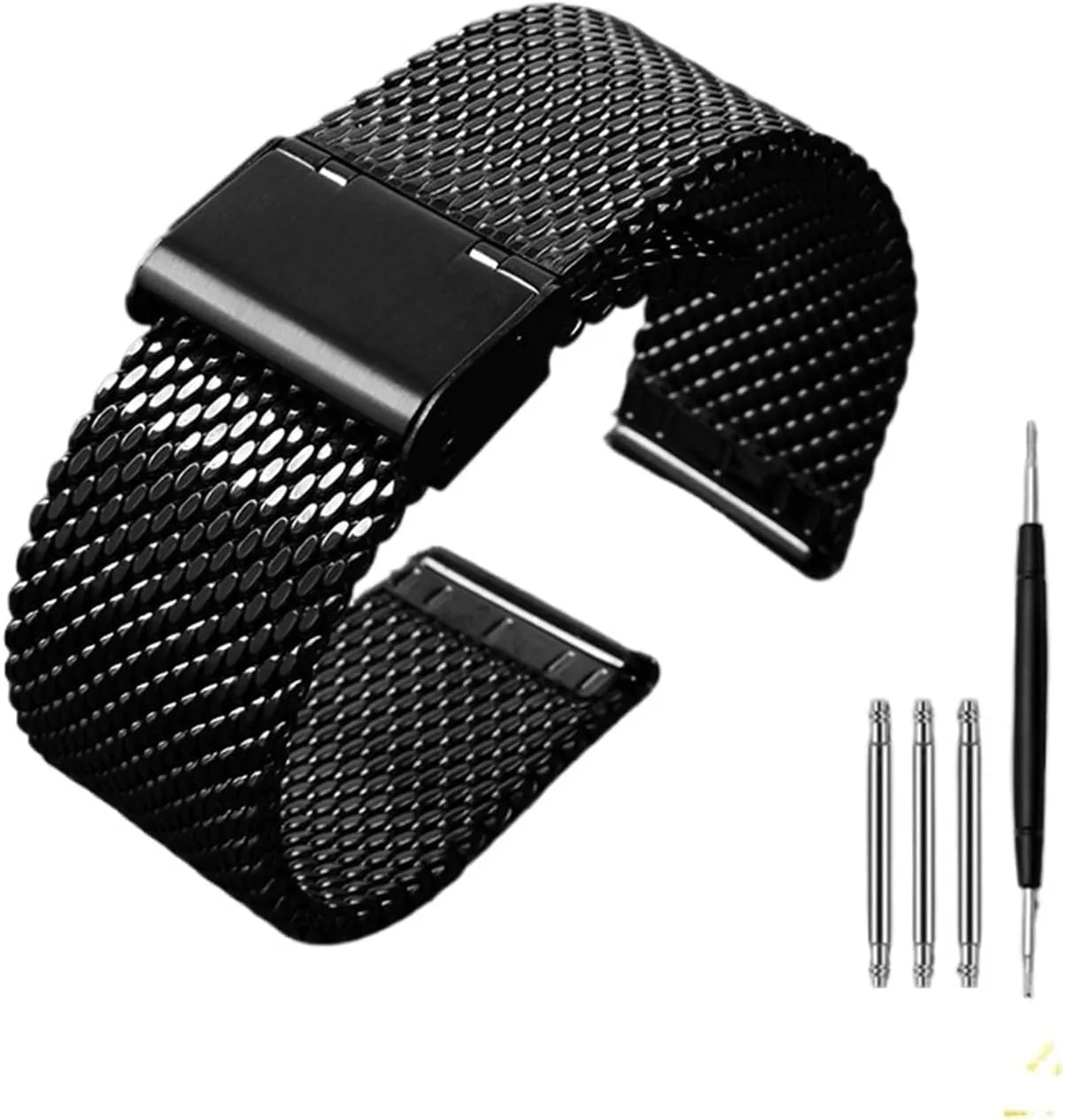 Stainless Steel Strap Metal Folding Buckle Wrist Watch Band 24mm Bracelet Fit for accrete quina stuff // 