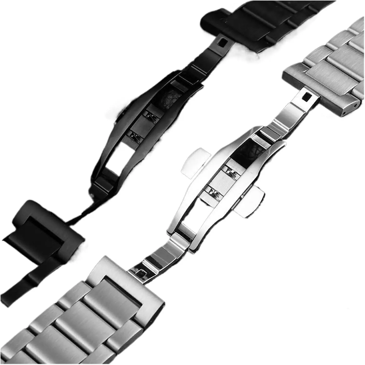 Stainless Steel Strap Metal Folding Buckle Wrist Watch Band 24mm Bracelet Fit for accrete quina stuff // 