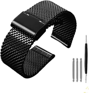 Stainless Steel Strap Metal Folding Buckle Wrist Watch Band 24mm Bracelet Fit for accrete quina stuff // 