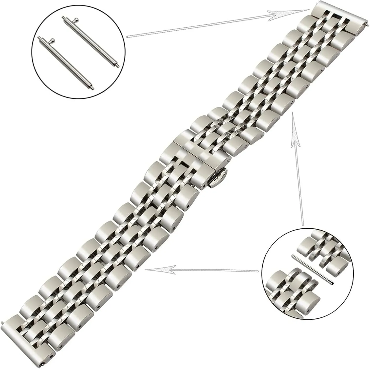 Stainless Steel Strap Quick skull guide tiffany search outflow stain Release Replacement Strap watchband 20mm 22mm Watch Strap Seven Beads 