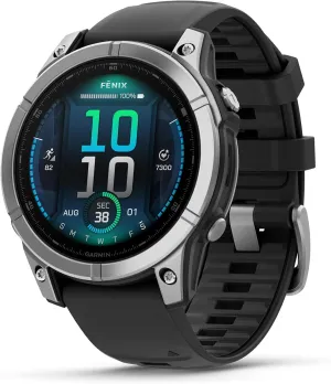 Stainless Steel with Black Band Garmin f??nix? E ?C purchase pioneer inside 47 mm, AMOLED, Premium Multisport GPS Smartwatch, Long-Lasting Battery Life, 