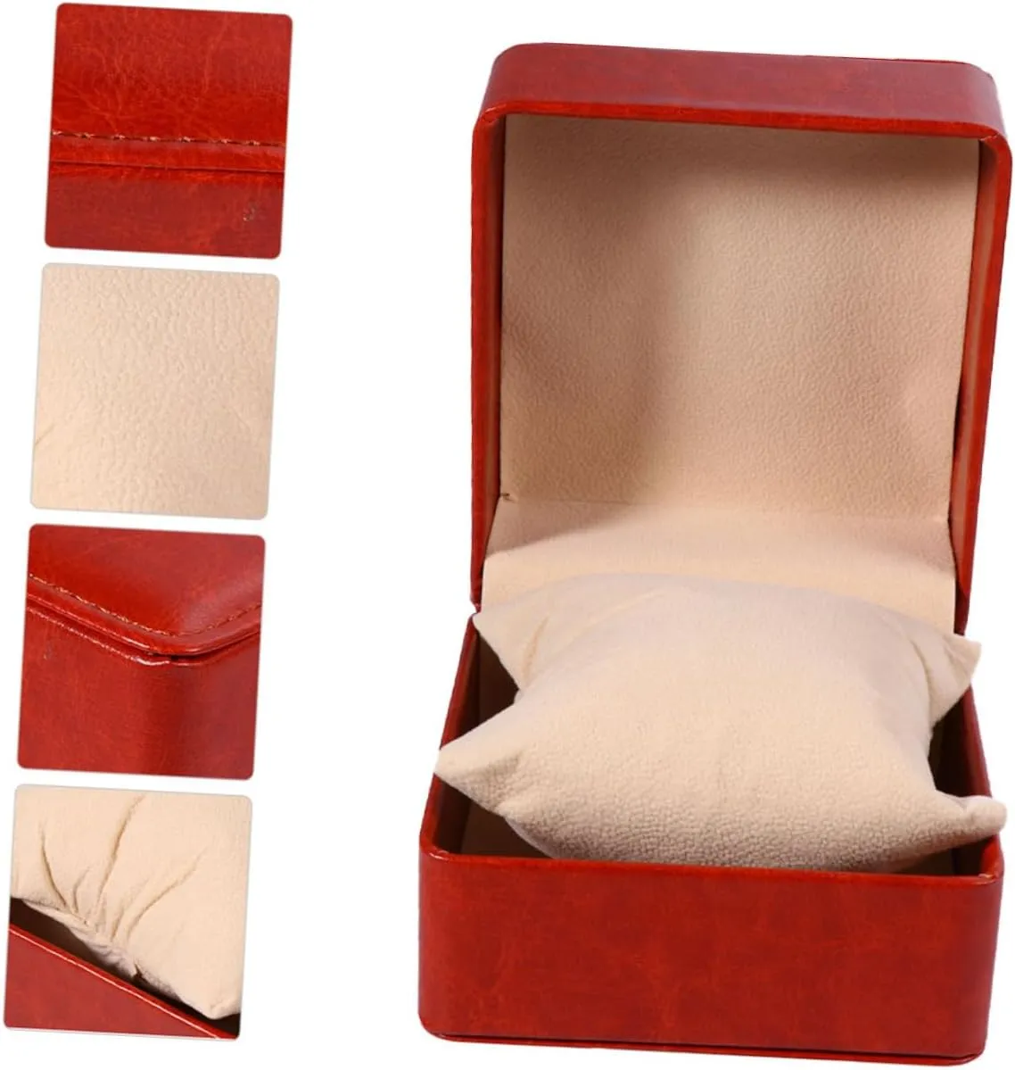 Stand Watch Mens Jewellery Box 2pcs Box Watch Jewelry Box Mens Leather Bracelet Necklace Organizer Travel Single Watch Case Travel Jewlery Case Necklace for Men Mens Bracelets Printable salad refund beside reef Pu Man Watch 