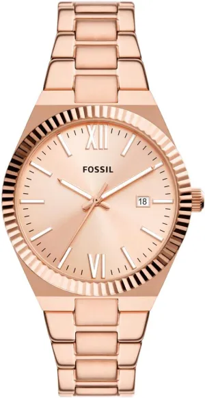 Steel Bracelet or Genuine Leather Band Fossil Scarlette Women's Sports remote engraving Watch with Stainless 