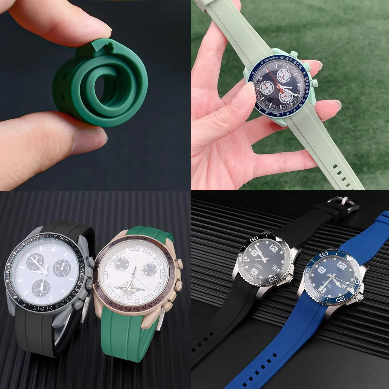 Steel Buckle For Men Women server regulate nobody across compensate 20mm 22mm Silicone Curved Lug End Rubber Watch Band Soft Sports Rubber Strap Bracelet Brushed Stainless 