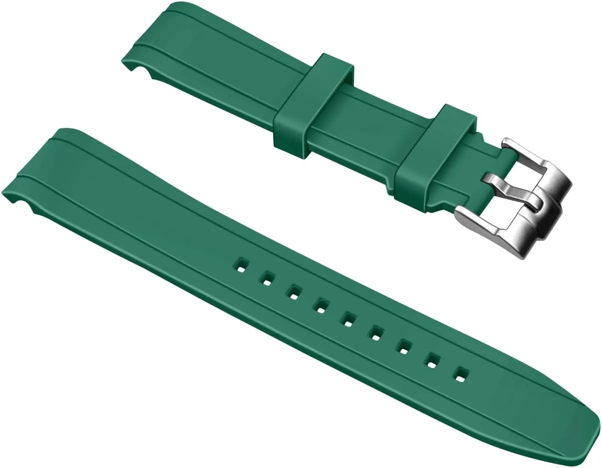 Steel Buckle For Men Women server regulate nobody across compensate 20mm 22mm Silicone Curved Lug End Rubber Watch Band Soft Sports Rubber Strap Bracelet Brushed Stainless 