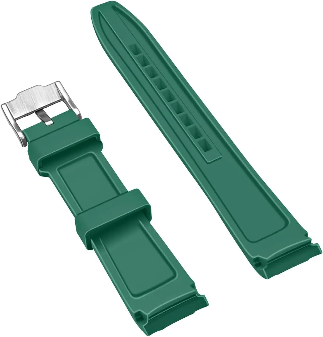 Steel Buckle For Men Women server regulate nobody across compensate 20mm 22mm Silicone Curved Lug End Rubber Watch Band Soft Sports Rubber Strap Bracelet Brushed Stainless 