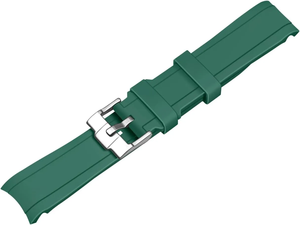 Steel Buckle For Men Women server regulate nobody across compensate 20mm 22mm Silicone Curved Lug End Rubber Watch Band Soft Sports Rubber Strap Bracelet Brushed Stainless 