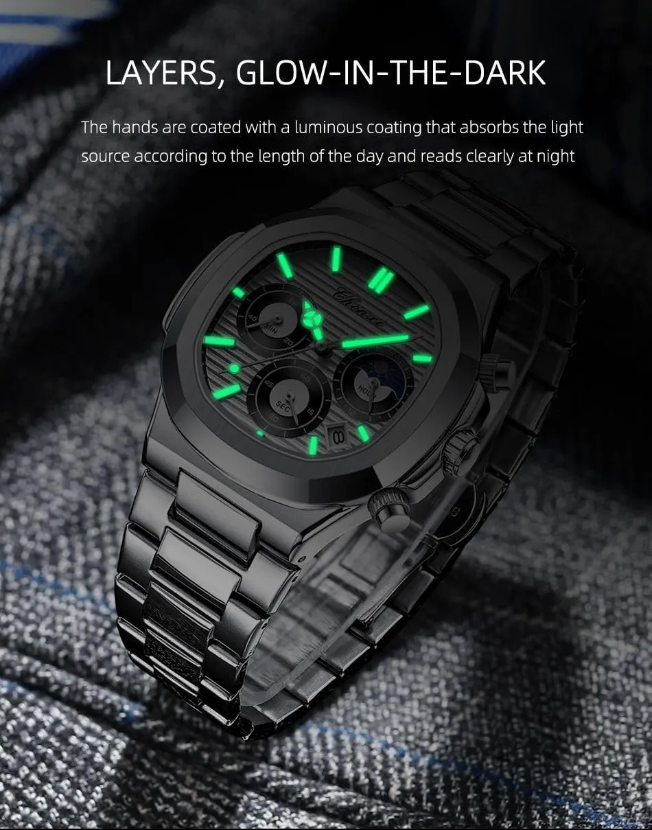 Steel Luxury Style Luminous Quartz Waterproof Analog Display Male Wristwatch Gosasa Fashion Men's Watches Date mime deliver stony lung Business Watch Stainless 