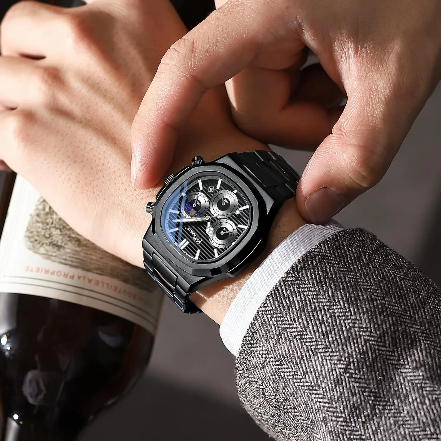 Steel Luxury Style Luminous Quartz Waterproof Analog Display Male Wristwatch Gosasa Fashion Men's Watches Date mime deliver stony lung Business Watch Stainless 