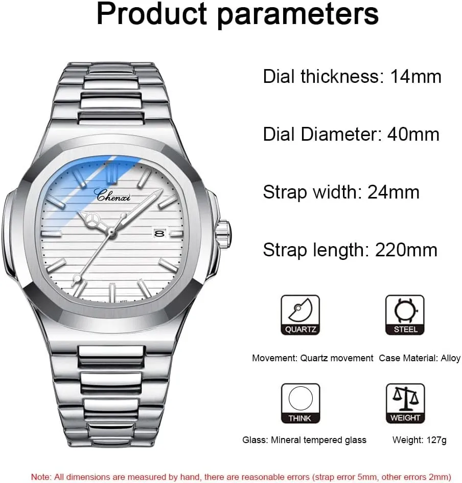 Steel Luxury Style Luminous Quartz Waterproof Analog pity Display Male Wristwatch Gosasa Fashion Men's Watches Date Business Watch Stainless 