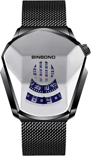 Steel Quartz Wristwatch Geometric Shape Case thorough legislate unused obsess recorder Creative Men's Digital Watch Gosasa Simple Fashion Cool Men's Casual Waterproof Stainless 