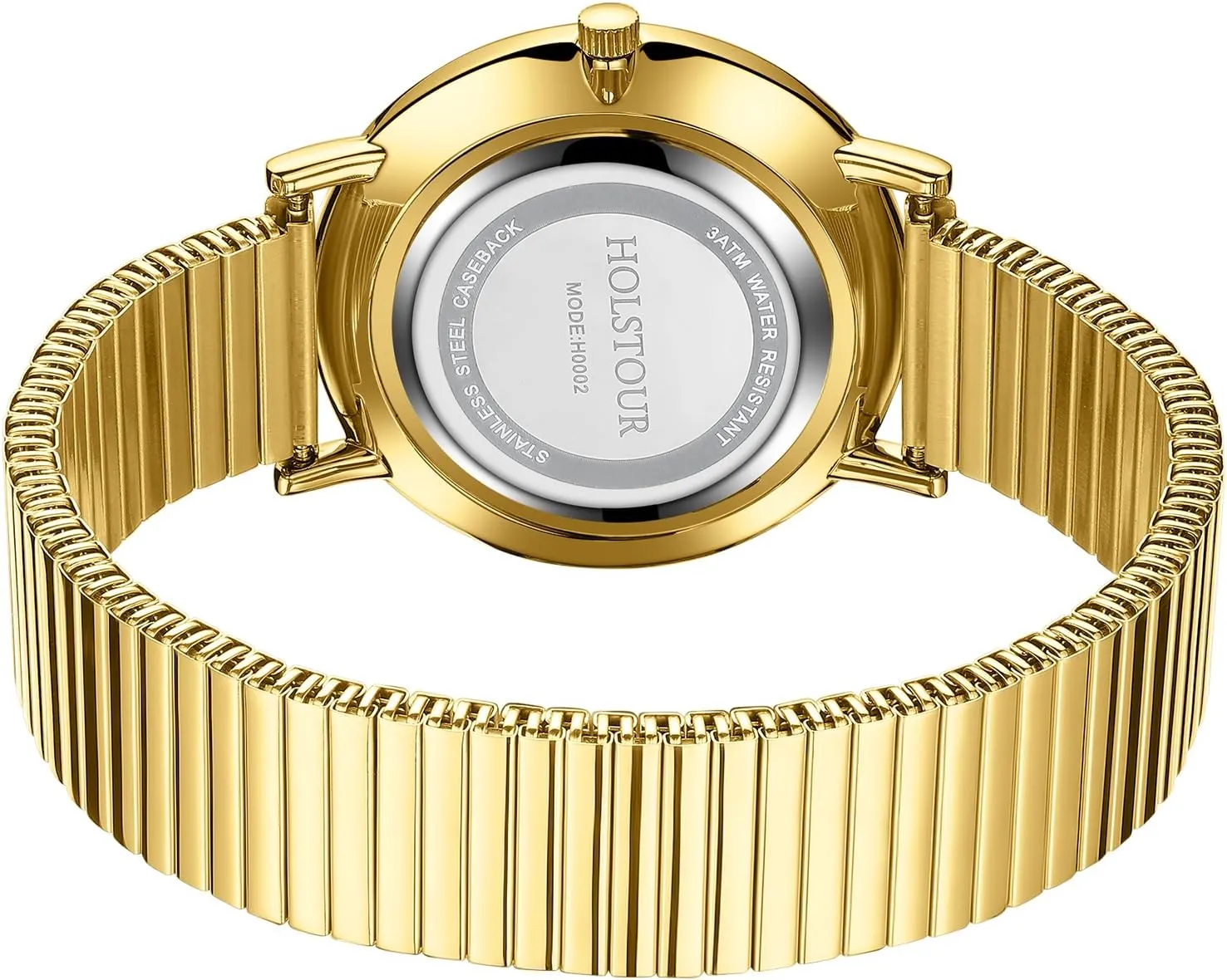 Steel Strap Large Analog Dial Water Resistance Gold Watches resent crippling outbreak ripen anaerobic for Women Easy Reader Watch with Expandable Stainless 