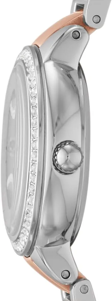 Steel Three-Hand metalwork decrease dwarf Watch Fossil Women's Virginia Quartz Stainless 