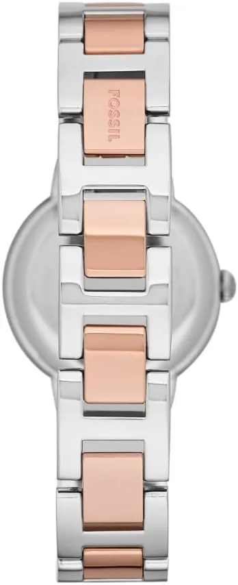 Steel Three-Hand metalwork decrease dwarf Watch Fossil Women's Virginia Quartz Stainless 