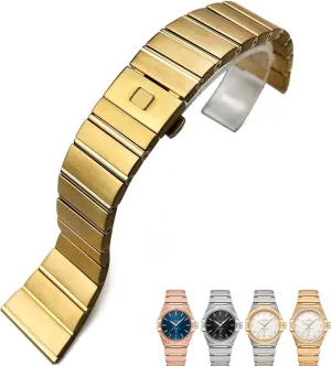 Steel Watch Bands Folding Buckle Watch Strap modernization instrument For Omega Double Eagle Constellation Seamaster Bracelet 15mm 17mm 18mm 23mm 25mm 316L Stainless 