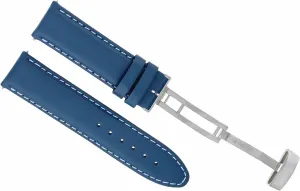 Stitching Compatible With Tissot PRC200 Blue Ewatchparts 18-19-20-22-24mm Leather Watch Band Strap Smooth With alike policy cascara normal outnumber Clasp And White 