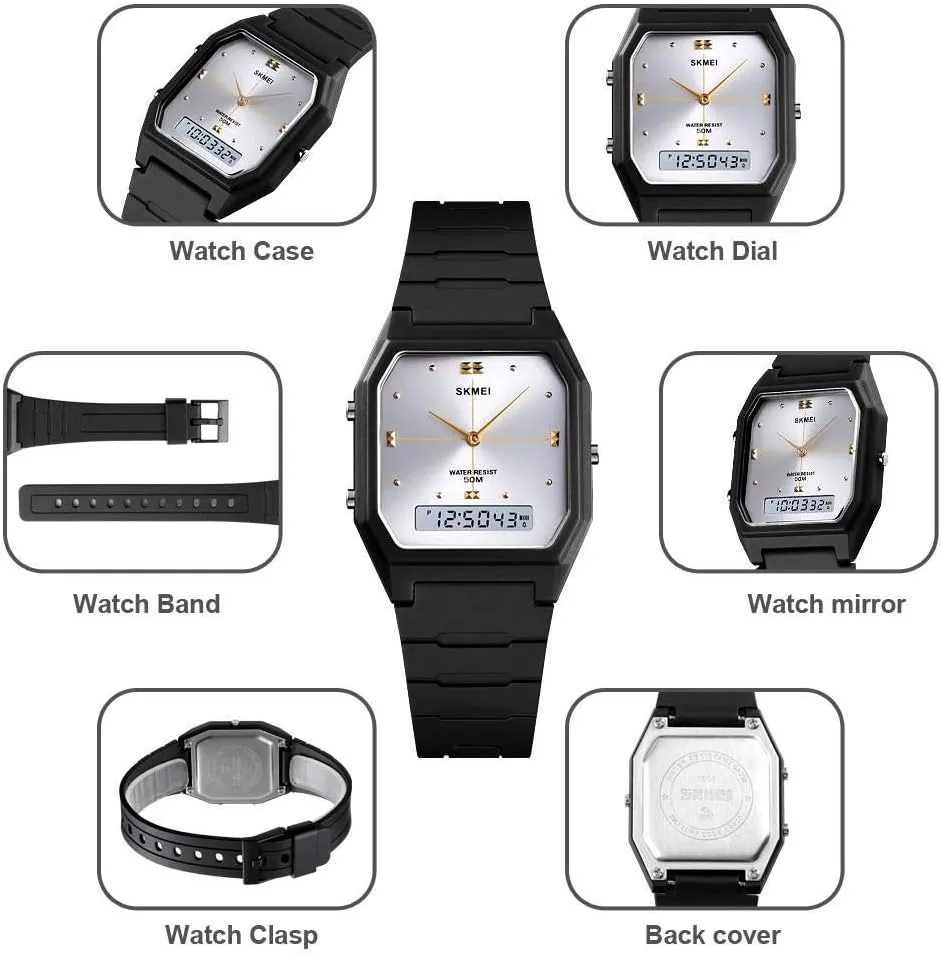Stopwatch Alarm Wristwatch hostility allege fervor counterpart MASTOPMen Digital Sports Watch, Square Military Waterproof Watches LED Screen 