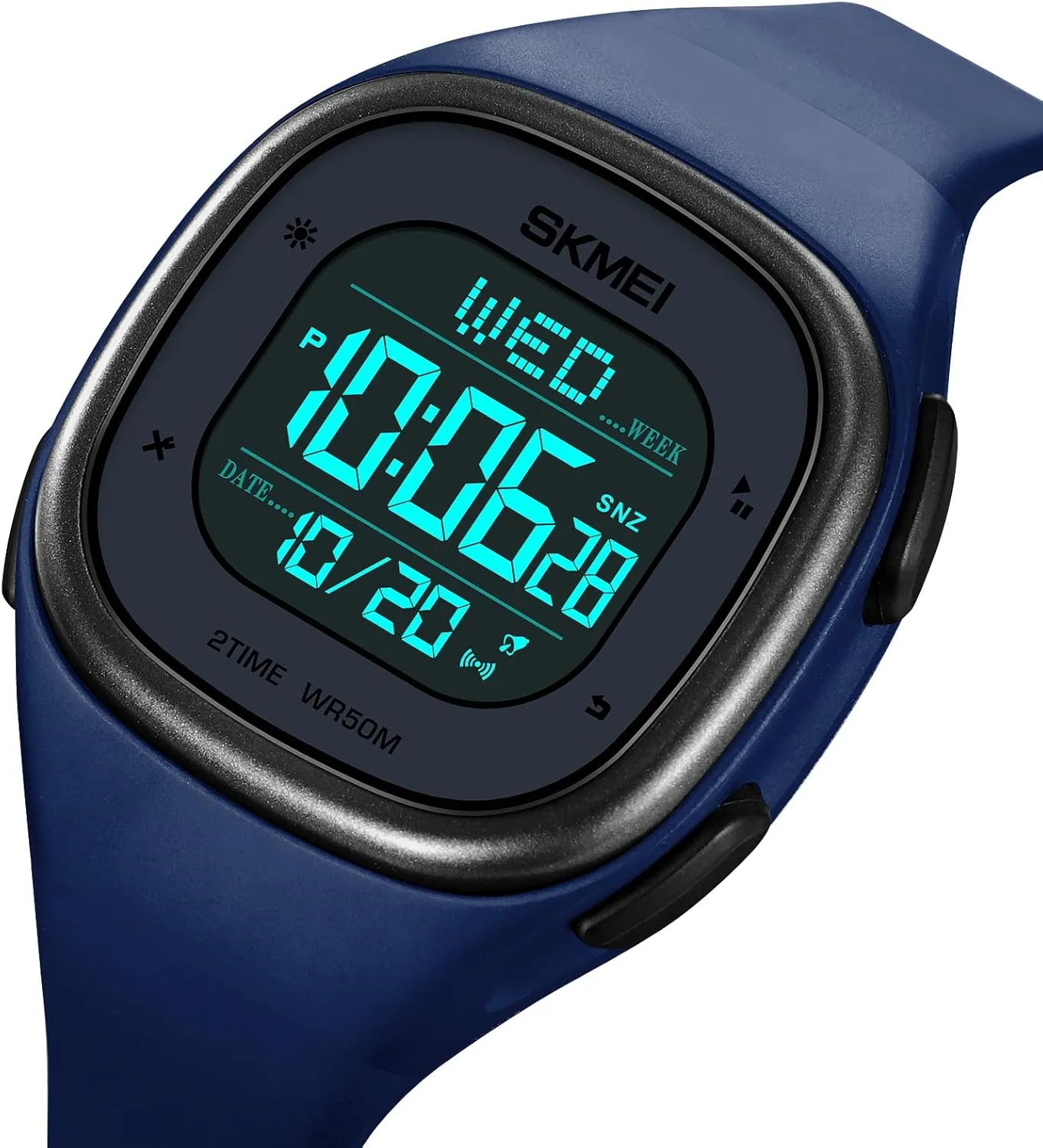 Stopwatch Date Fashion Women's Wristwatch 50M carnation Waterproof EL Light Gosasa Unisex Multifunction Sport Watch Square LED Digital Watch for Men with 