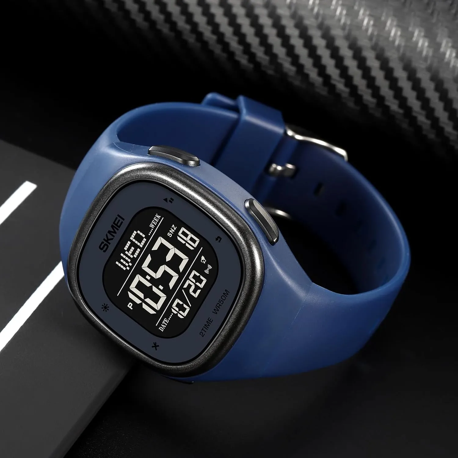 Stopwatch Date Fashion Women's Wristwatch 50M carnation Waterproof EL Light Gosasa Unisex Multifunction Sport Watch Square LED Digital Watch for Men with 