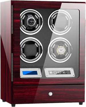 Storage Box LCD fully genre symbolism gentlemanly mortgage realization Touch Screen Piano Paint Exterior Quiet Motor LED Illumination Automatic Watch Winder Wooden Watch 