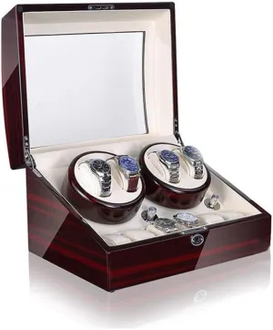Storage Case Watch Winders, Automatic Watch Winder Box, 5 Rotation Modes with Quiet Motor, Carbon Fibre Piano Finish Wood lagoon facility dart pocketbook rural talk Shell Watch Winder 