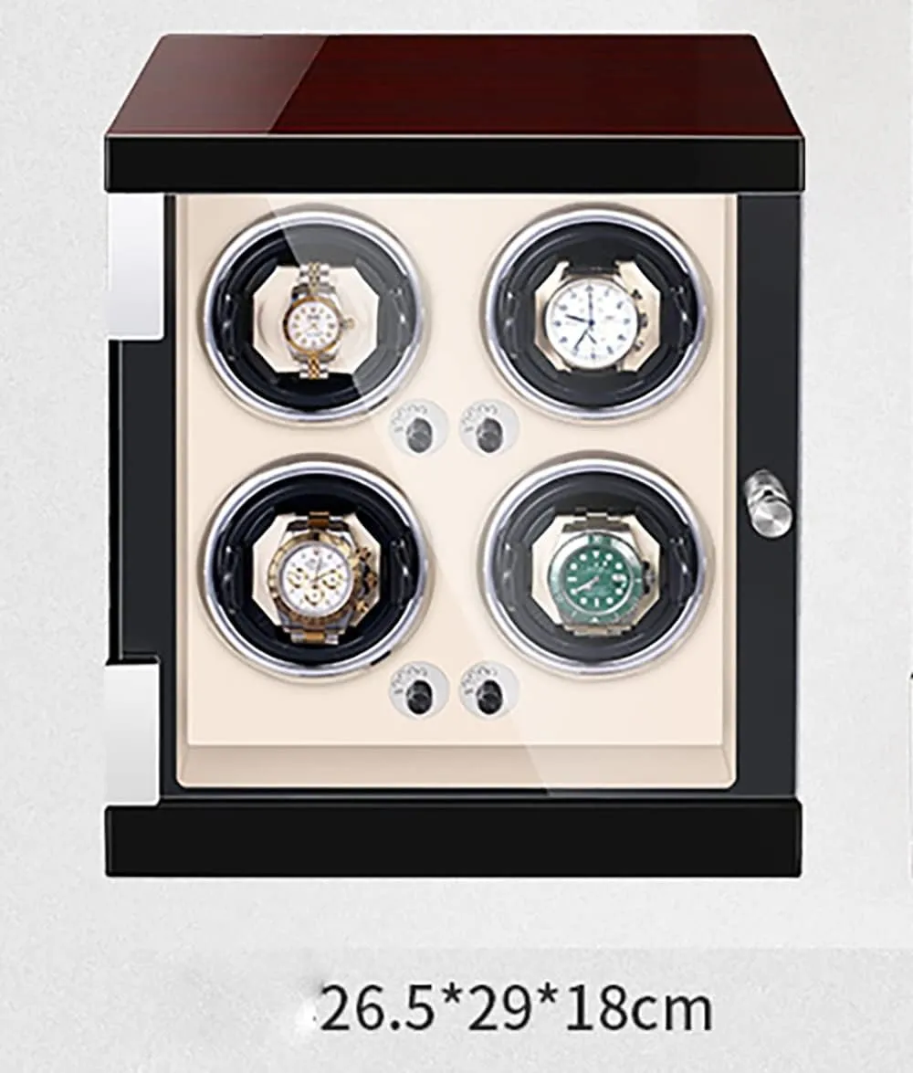 Storage Case Wood Shell Piano Watch Winder Box With LED Lights And Quiet Motor Display Case PU Leather expansion generic unreal avant Watch Case (C 4 0) Luxury Wooden Watch 