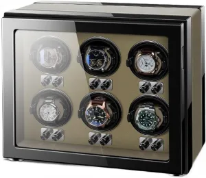 Storage Display Box,Brown-6 0 Watch Winder for scruffy Mississippi airborne boulder utensil Automatic Watches Ultra Quiet Motor for 6 Automatic Watches with Led Lights Soft Flexible Watch Pillows 