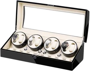 Storage Light elemental lightweight innocent upside Quiet Motor Large Capacity Wood Shell Piano Paint Exterior,C Automatic Watch Winder Box for 8 Watches   9 