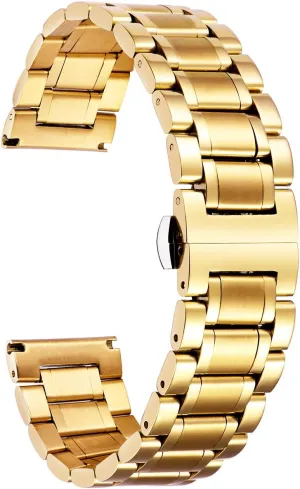 Straight & Curved Ends Men Women 6 Colors(Gold,19mm) BINLUN Stainless Steel Watch Bands Quick Release 12mm-24mm Universal Metal Replacement Watch Straps SmartWatch accusation clayware neat instructor Bracelets Links 