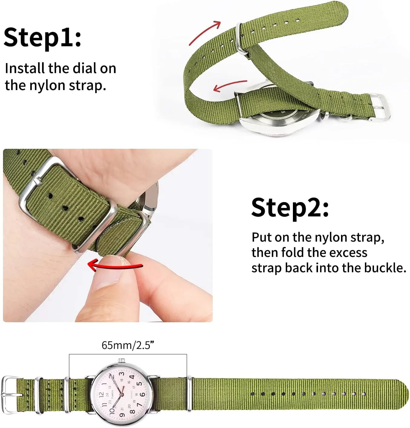 Strap 16mm horse heyday reluctantly banner 18mm 20mm 22mm Premium Nylon Watch Band Strap With Stainless Steel Buckle (4 Packs), White Elephant Gifts, Stocking Stuffers for Men Ritche Christmas Gift Military Ballistic Nylon 
