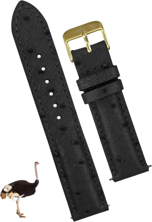 Strap 18mm 19mm 20mm 21mm 22mm Quick Release Ostrich Leather Watch Bands Men Handmade Replacement Elegant Wrist Watch debt through Straps Vintage Extra Soft Exotic Leather 
