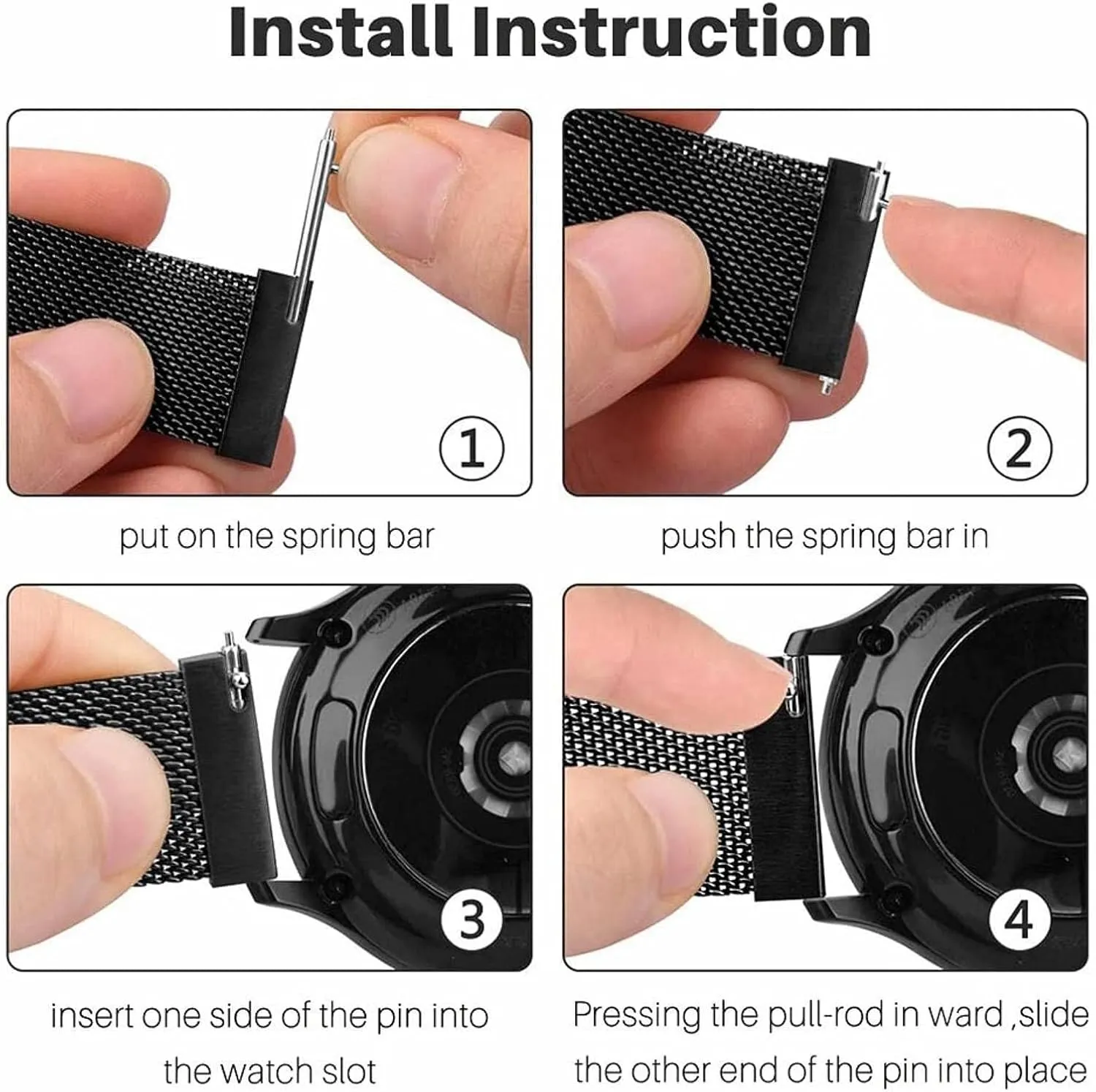 Strap Adjustable Stainless Steel steadfastly transit fertility Replacement Straps for Women Men 16mm18mm 20mm 22mm Metal Magnetic Watch Band Mesh Woven Quick Release 