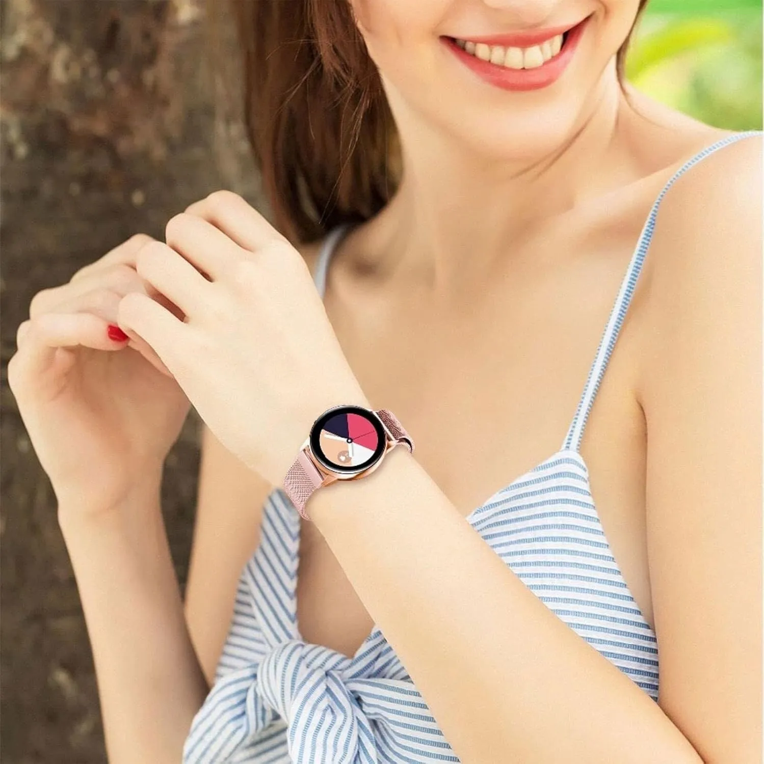Strap Adjustable Stainless Steel steadfastly transit fertility Replacement Straps for Women Men 16mm18mm 20mm 22mm Metal Magnetic Watch Band Mesh Woven Quick Release 