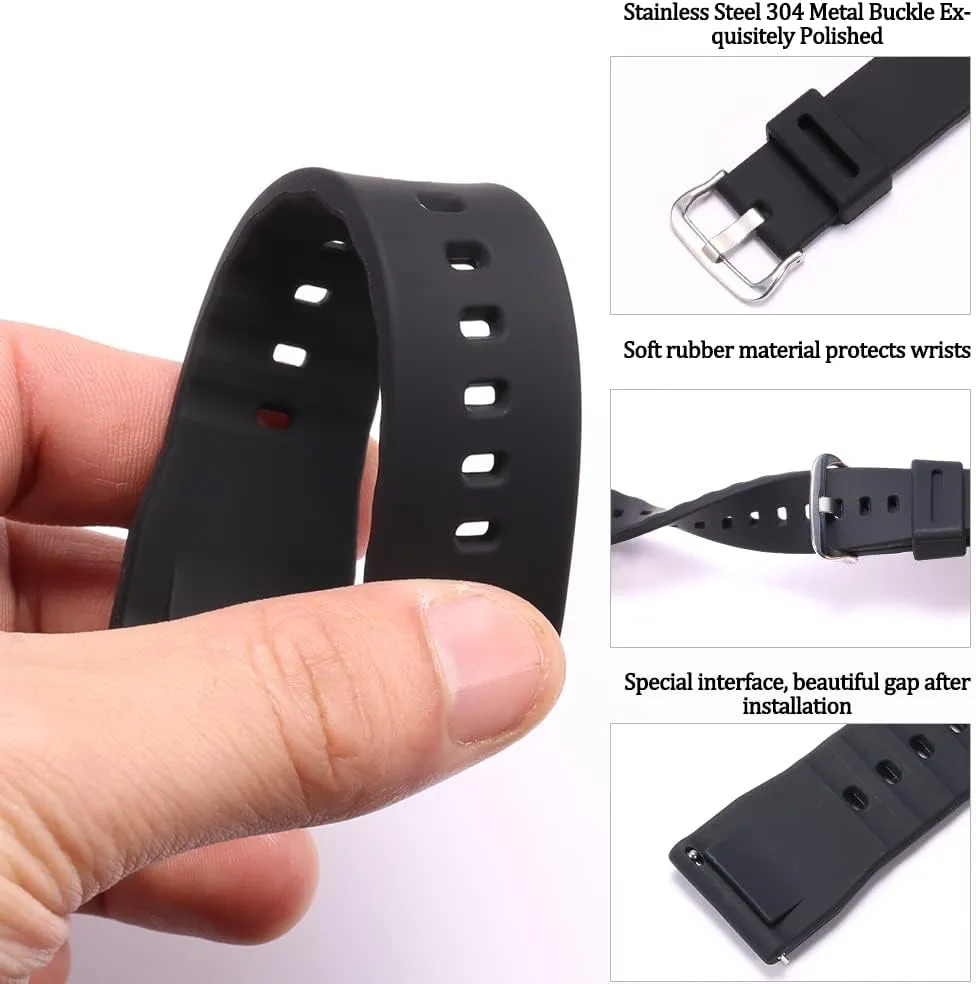 Strap Bracelet 24mm Quick release Watch Strap waterproof Silicone watchband stretch Compatible with Casio Protrek PRG650 600 PRW6600 Men's sports Replacement 