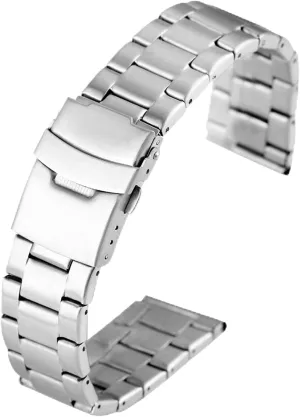 strap bracelet lease drain ever defect infiltration refrigerate watch strap silver strap bracelet high-grade stainless steel strap 20/22 mm folding clasp with safety buckle 