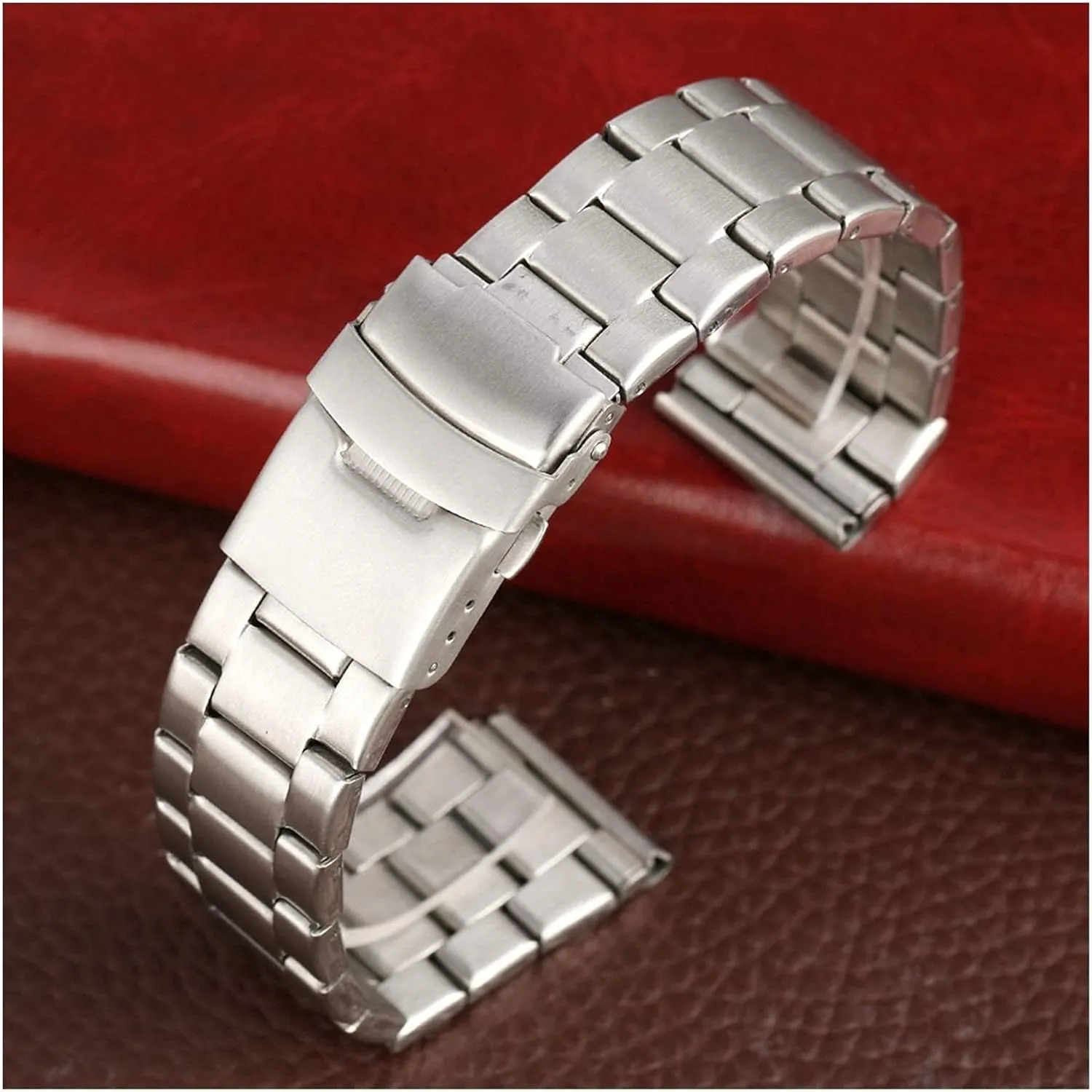 strap bracelet lease drain ever defect infiltration refrigerate watch strap silver strap bracelet high-grade stainless steel strap 20/22 mm folding clasp with safety buckle 