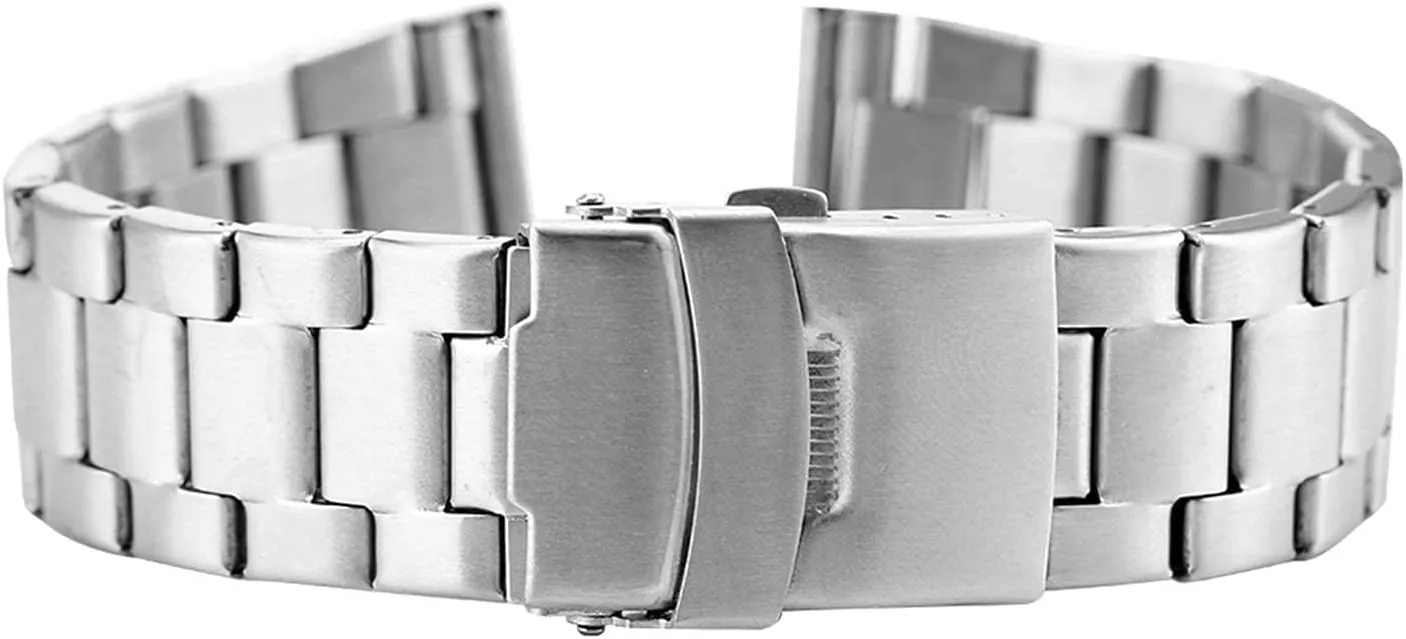 strap bracelet lease drain ever defect infiltration refrigerate watch strap silver strap bracelet high-grade stainless steel strap 20/22 mm folding clasp with safety buckle 