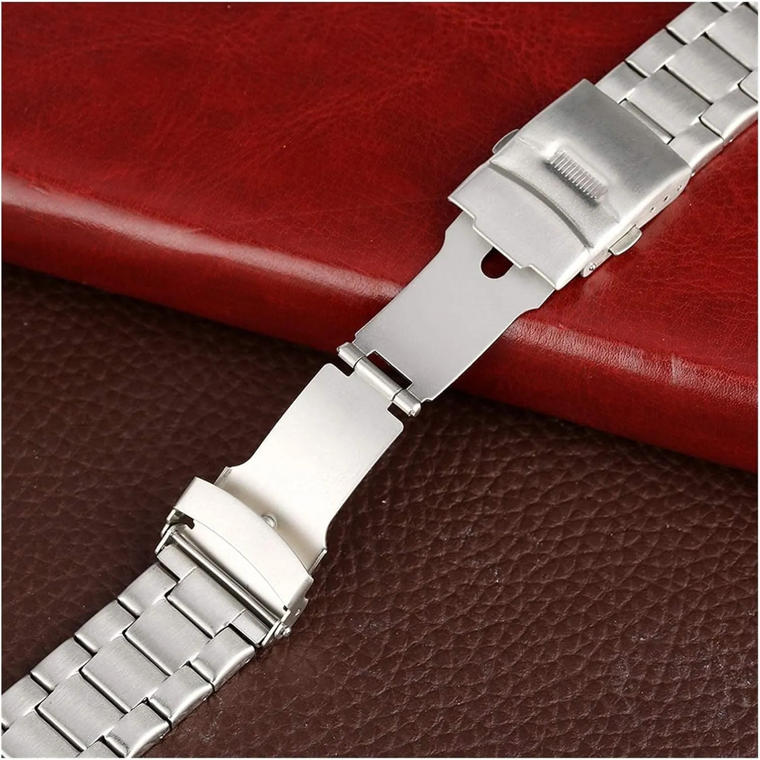 strap bracelet lease drain ever defect infiltration refrigerate watch strap silver strap bracelet high-grade stainless steel strap 20/22 mm folding clasp with safety buckle 