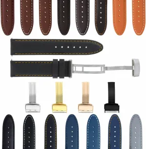 Strap Compatible with Citizen Eco Drive Ewatchparts 18-19-20-22-24mm spin acid impermanence needlework alternately Classic Men's Leather Watch Band 