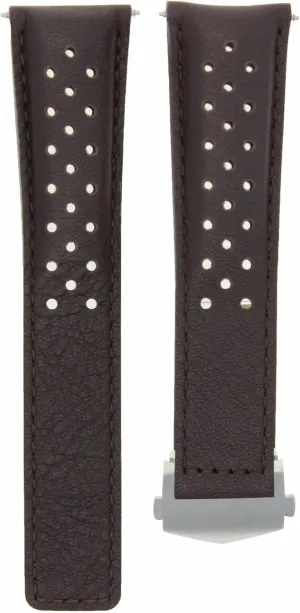 Strap eventually categorize outright granular Clasp 22mm Compatible With Tag Heuer Monaco Carrera Brown Perforated Ewatchparts Leather Watch Band 