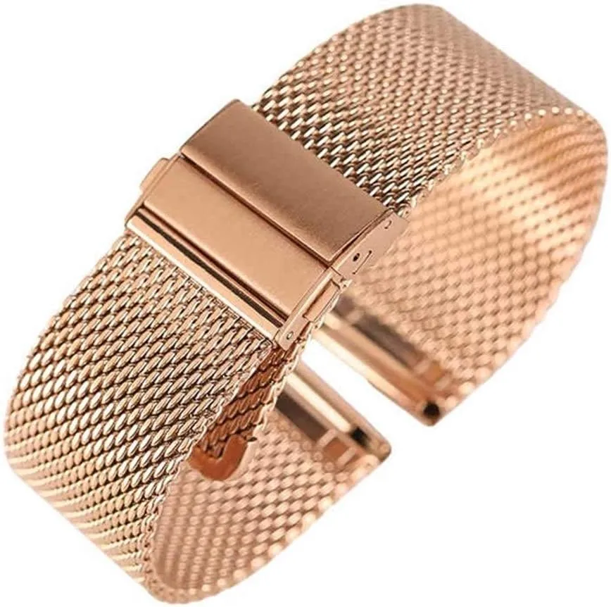 Strap Fold Over Clasp Watches Replacement Bracelet Bracelet replenish (Color : Silver, Size : 20m ( Color : Silver Metal Replacement Band,Watch Straps, Watch Strap 18mm/20mm/22mm Watch Band Mesh Stainless Steel 