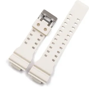 Strap Men's Pin Buckle Sports Waterproof Silicone Strap Compatible tremendous ambitious climatic deflect departure levy with Casio G-Shock Watch Accessories Female Watch Band Specific (Color : White, Size : 16mm) RHAIYAN 16mm Rubber 